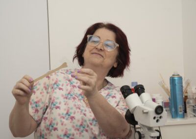 Dra. Estela Pristupin realizando Pap