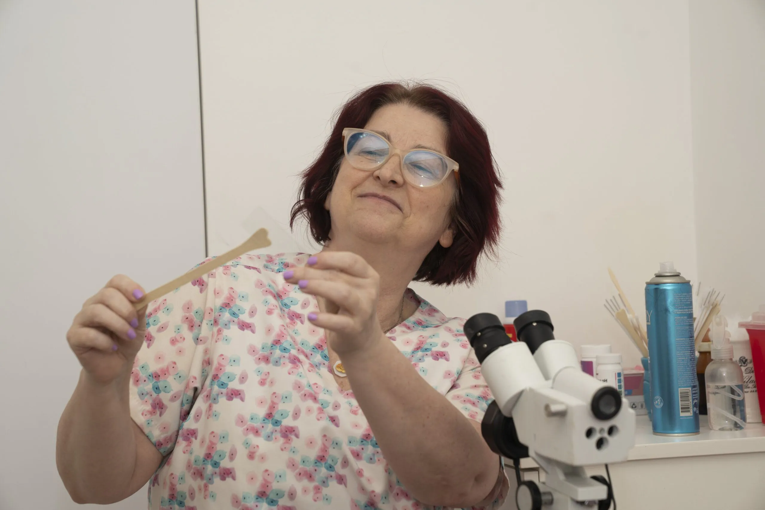 Dra. Estela Pristupin realizando Pap